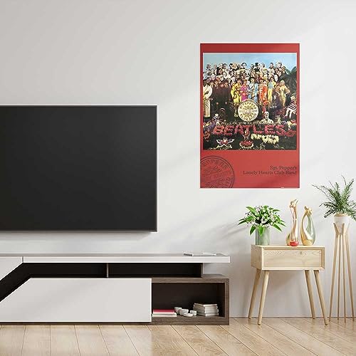 The Beatles (Sgt. Pepper's Lonely Hearts Club Band, Red) Music Poster Print - 24x36 Poster Print, 24x36 Poster Print, 24x36