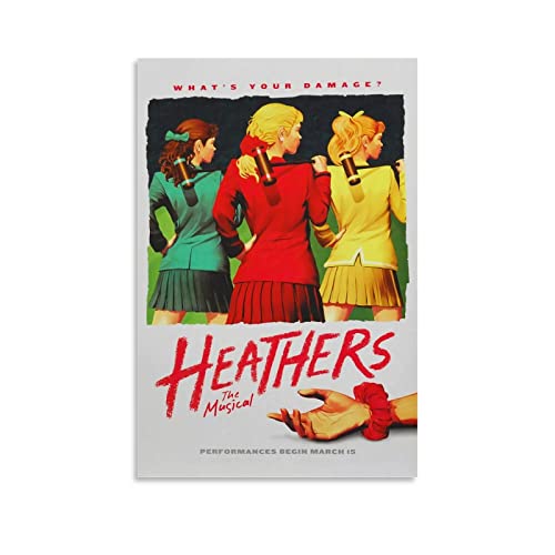 AKAK Heathers The Musical Poster 90s 80s Musical Movie Retro Poster Decorative Painting Canvas Wall Posters and Art Picture Print Modern Family Bedroom Decor Posters 08x12inch(20x30cm)