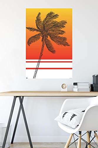 Trends International Line Art-Palm Tree Wall Poster, 22.375" x 34", Unframed Version