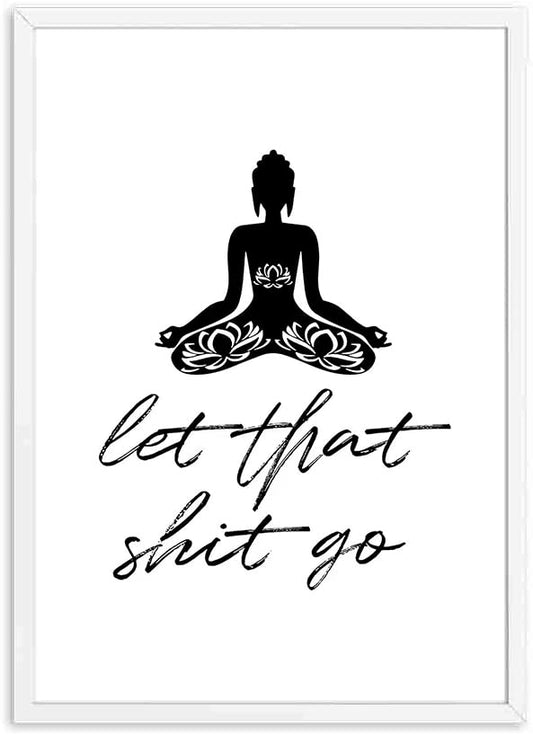 Ruitorly Funny Bathroom Decor Wall Art,Let That Shit Go bathroom art,funny bathroom wall art decor,Bathroom Pictures for Wall,Zen-Style Canvas Printing Poster-Pattern B-16x20inch(40x50cm)