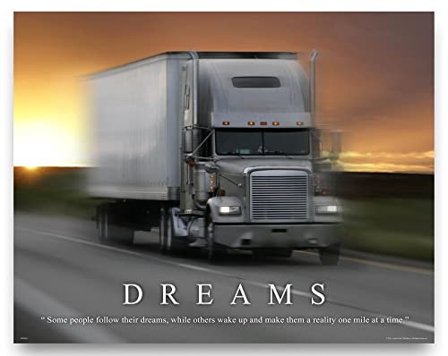 Semi Truck Driver Motivational Poster Art Print 11x14 Wall Decor Pictures.