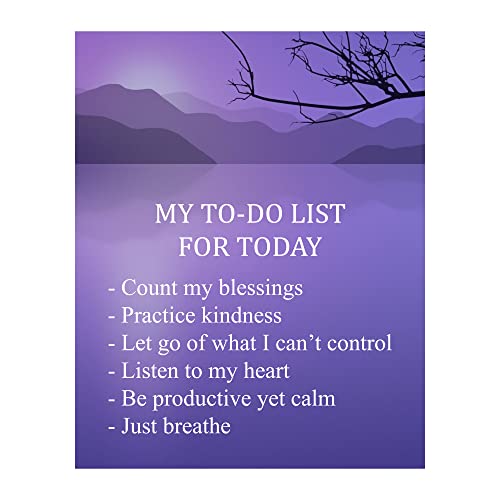 "My To-Do List For Today"-Positive Wall Art -8 x 10" Modern Typographic Poster Print-Ready to Frame. Inspirational Sign for Home-Office-Classroom-Spiritual Decor. Great Motivational Gift for All!
