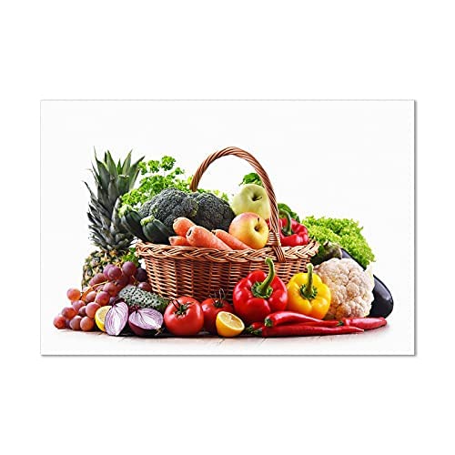 XOPNGRYN Kitchen Theme Vegetables and Fruits Posters and Prints Canvas Paintings Wall Art Picture for Living Room Decor (Unframed-No Framed,8x12inch)
