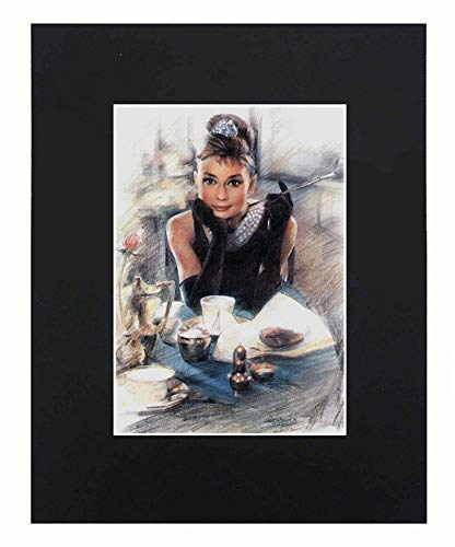 XQArtStudio Audrey Hepburn Portrait Art Print Picture Photograph Mini Poster Gift Wall Decor Display with Matted 8x10