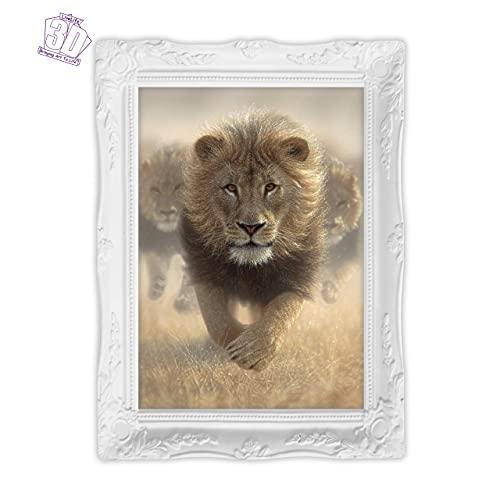 3D LiveLife Lenticular Wall Art Prints - Eat My Dust from Deluxebase. Unframed 3D Lion Poster. Perfect wall decor. Original artwork licensed from renowned artist, Collin Bogle