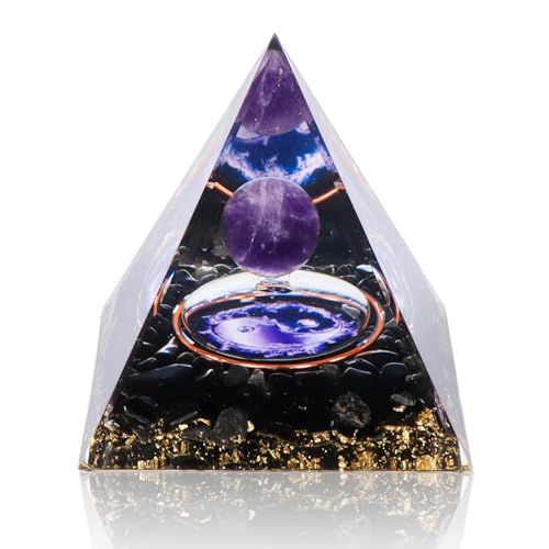 Orgone Pyramid for Positive Energy, Crystals Pyramid & Healing Stones, Protection Crystals Energy Generator for Stress Reduce Healing Meditation Attract Wealth Lucky (Tai Chi)