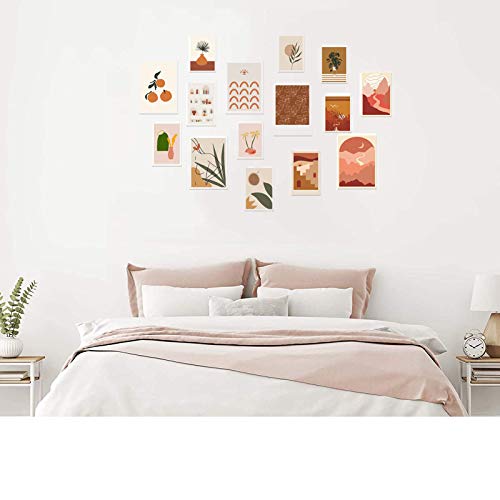 15 PCS Boho Style Wall Collage Print Kit, Aesthetic Photo Collage Kit for Wall Aesthetic, Wall Art Print for Room, Dorm Photo Display Posters