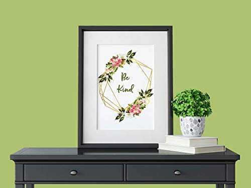 Strong Girl Print - Be Kind Poster - Choose Kindness Boho Bedroom Picture - Inspirational Quote Wall Art for Teens - Rustic Farmhouse Nursery Wall Decor - Girls Room Flower Artwork - 8x10 UNFRAMED