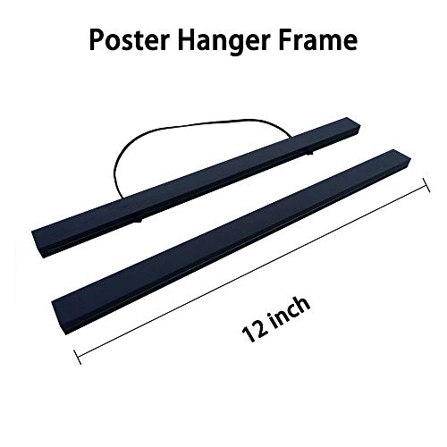 Pyradecor Black Magnetic Poster Hanger Frame For Prints Pictures Photos Posters Canvas Artwork(12" 1 Pack)