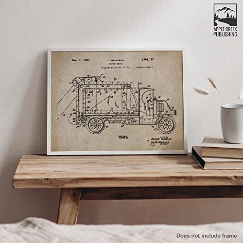 Garbage Truck Driver Patent Poster Art Print 11x14 Sanatation Worker Toys Wall Decor Pictures