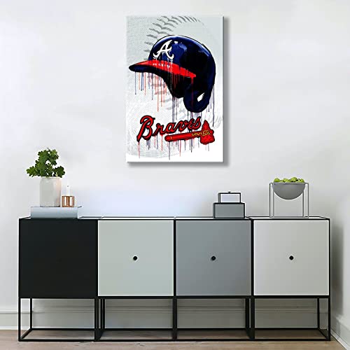 Atlanta City Baseball Poster Print Canvas Wall Art Decor for Living Room Large Picture Wall Art Christmas Gifts To Fans NOUCAN (12x18inch-Unframe,A)