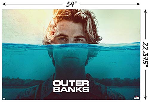 Trends International Netflix Outer Banks-Water Wall, 22.375 in x 34 in, Poster & Mount Bundle
