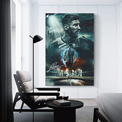 Lionel Messi Poster 1 Wall Art Canvas Print Poster Home Bathroom Bedroom Office Living Room Decor Canvas Poster Unframe: 16x24inch(40x60cm)