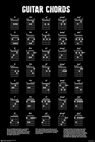 Guitar Chords BW Cool Wall Decor Art Print Poster 24x36