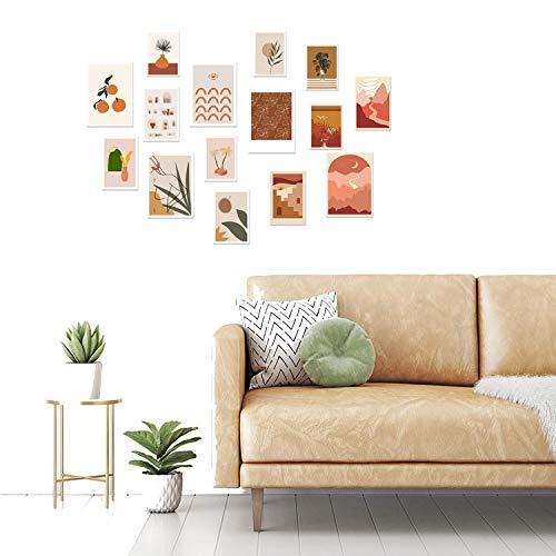 15 PCS Boho Style Wall Collage Print Kit, Aesthetic Photo Collage Kit for Wall Aesthetic, Wall Art Print for Room, Dorm Photo Display Posters