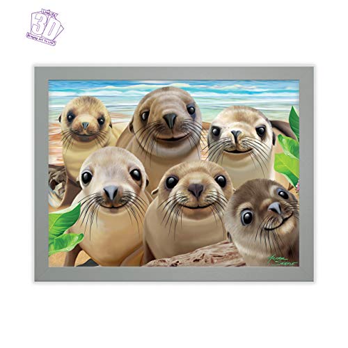 3D LiveLife Lenticular Wall Art Prints - Sea Lion Snap from Deluxebase. Unframed 3D Ocean Poster. Perfect wall decor. Original artwork licensed from renowned artist, Michael Searle