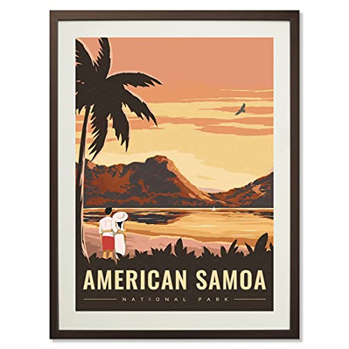 Posters Wall Art Print Decor Painting Gift National Parks of The USA Home Decoration Stickers 12X18 inch (American Samoa National Park)