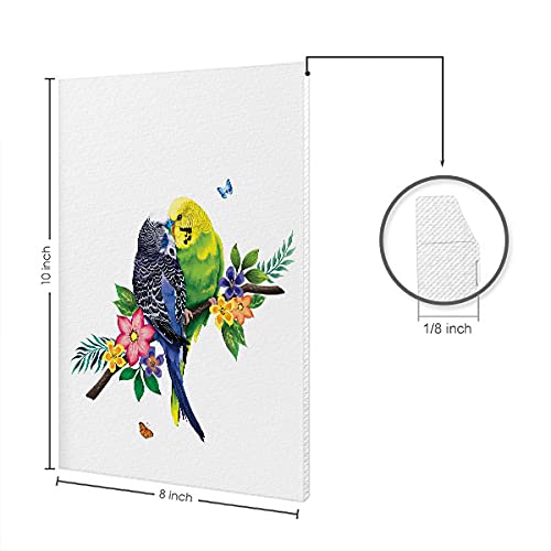 Wayfare Art Budgie Parakeet Lovebird Canvas Prints Artwork Wall Art Poster for Home Office Living Room Decorations 8 x 10 inch (CVASPN-CANVASPN0001-F-A6608)