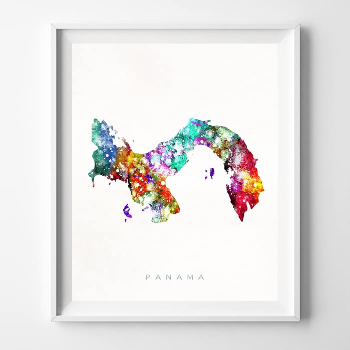 Panama Watercolor Map Wall Art Poster Home Decor Print Watercolour Artwork - Unframed