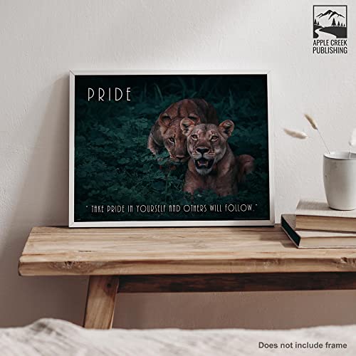 Apple Creek Lions Wildlife Motivational Poster Art Print 11x14 Pride Zoo Cat School Classroom Wall Decor Pictures
