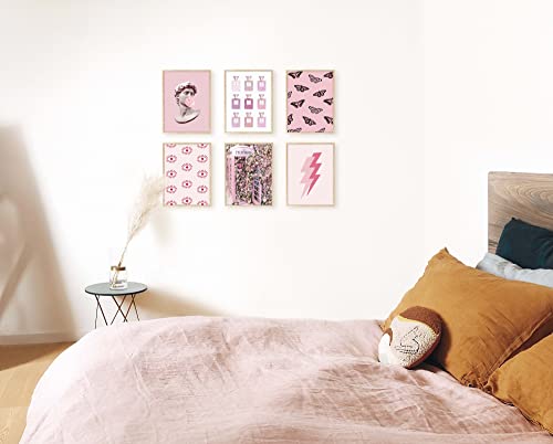 HAUS AND HUES Duo Pink Lightning Poster Lightning Bolt Poster for Trendy Pink Room Decor Aesthetic, Pink Poster Aesthetic, Dorm Posters for College Girls Wall Prints Aesthetic UNFRAMED 12” x 16”