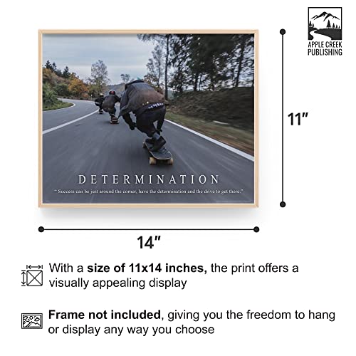 Apple Creek Downhill Skateboarding Motivational Poster Art Print 11x14 Christian Skaters Determination Wall Decor Pictures