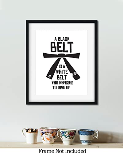 Govivo Karate Themed Gifts Wall Art - Inspirational Wall Art - Martial Art Poster, Canvas or Print - Dojo Decor Wall Art - Jiu Jitsu Picture - Motivational Sports Quotes (8" x 10")