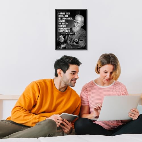 George Bernard Shaw-"Common Sense-Not a Gift"-Famous Quotes Wall Art Sign-8 x 10" Modern Typographic Poster Print w/Photo Image-Ready To Frame. Home-Office-Studio-School Decor. Great Life Lesson!
