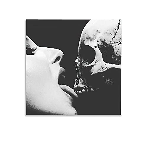 WSZGR lick skull Lick Macabre art, eternal love Wall Art Picture Print Modern Family bedroom Decor Posters 12x12inch(30x30cm)