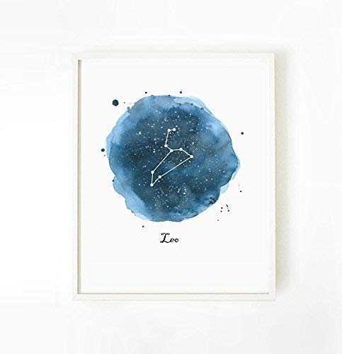 Leo Zodiac Art Print, Leo Zodiac Print, Constellation Astrology Poster, Gift For men, Zodiac Artwork, Gift For Women, Gift For Leo, Astronomy Poster, Unframed 8x10 Print