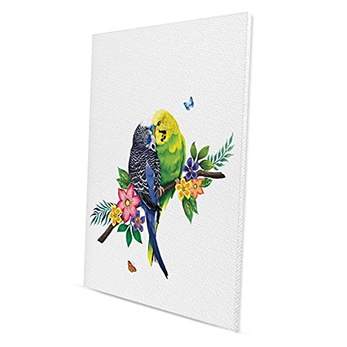 Wayfare Art Budgie Parakeet Lovebird Canvas Prints Artwork Wall Art Poster for Home Office Living Room Decorations 8 x 10 inch (CVASPN-CANVASPN0001-F-A6608)