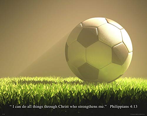 Apple Creek Religious Inspirtational Motivational Poster Art Print 11x14 Soccer Philippians 4:13 Wall Decor Pictures