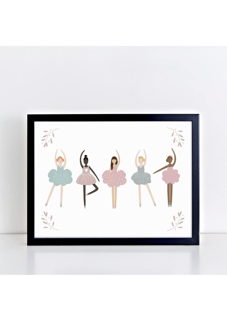 ShopHaven Ballerinas Poster- Ballet Print - Girl's Room Wall Art Decor, Wall Art Print for Home, Bedroom, Nursery, Gift - 11x14 Poster Print - Unframed