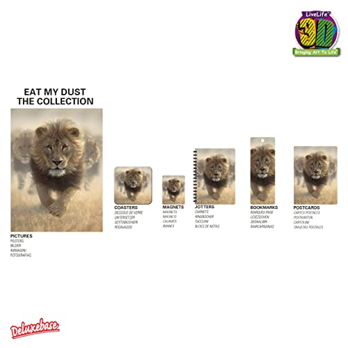 3D LiveLife Lenticular Wall Art Prints - Eat My Dust from Deluxebase. Unframed 3D Lion Poster. Perfect wall decor. Original artwork licensed from renowned artist, Collin Bogle