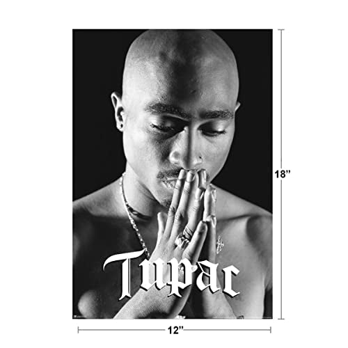 Tupac Posters 2Pac Poster Tupac Praying Poster 90s Hip Hop Rapper Posters For Room Aesthetic Mid 90s 2Pac Memorabilia Rap Posters Music Merchandise Merch Cool Wall Decor Art Print Poster 12x18