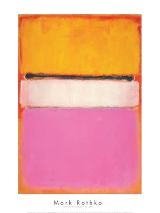 McGaw Graphics White Center Yellow Pink and Lavender on Rose, 1950 by Mark Rothko, Art Print Poster, Paper Size 14 x 11 Image 12.4 8.5, Multicoloured, 14 x 11 Inch