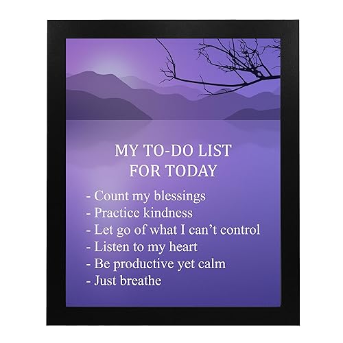 "My To-Do List For Today"-Positive Wall Art -8 x 10" Modern Typographic Poster Print-Ready to Frame. Inspirational Sign for Home-Office-Classroom-Spiritual Decor. Great Motivational Gift for All!