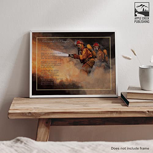 Fireman's Prayer Motivational Poster Art Print Helmet Gear 11X14 Wall Decor Picture