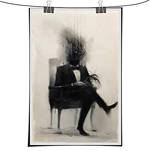 Hannibal Lecter Movie Poster Psychological Wall Art Canvas Poster Print Painting Home Living Room Decoration (A,12x18inch Unframed)