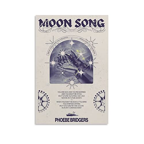 OGMAY Phoebe Bridgers Poster Moon Song Album Music Poster Canvas Art Poster BWU Modern Family Bedroom Decor Posters 12x18inch(30x45cm)
