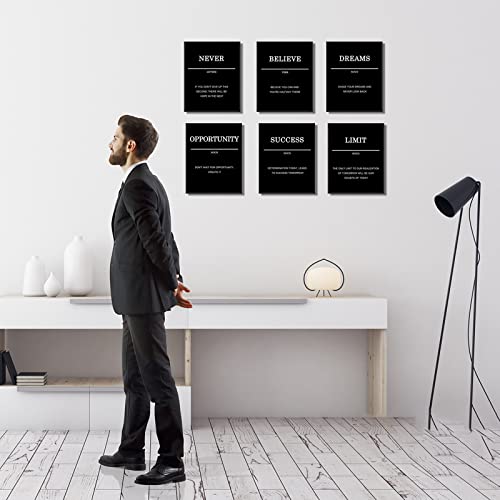 Motivational Wall Art for Office Inspirational Print for Home Office Workplace Positive Motivational Set of 6, office wall decor Entrepreneur Poster Positive Quotes Wall Poster 8"X10", No Frame