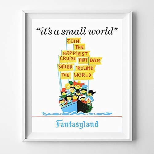 Disneyland It's a Small World Fantasyland Wall Art Poster Home Decor Print Vintage Artwork Reproduction - Unframed