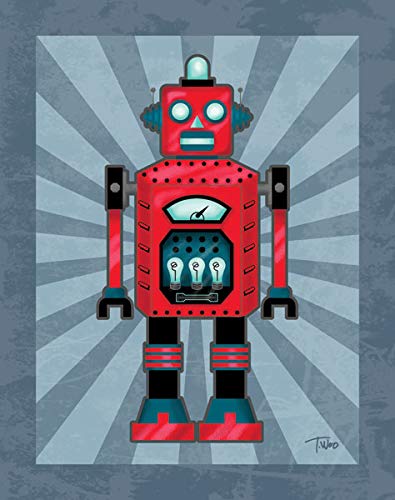 Adorable Robot Poster Set; Kids Room Decor; Four 11 x 14 Poster Prints