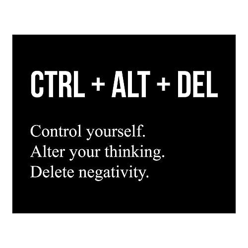 CTRL+ALT+DEL Motivational Wall Art & Décor – Wall Decor, Bedroom Decor, Home Decor, Office Decor, Room Decor Aesthetic | Wall Prints | Classroom Decor Entrepreneur Positive Quotes Poster Prints 10x8"