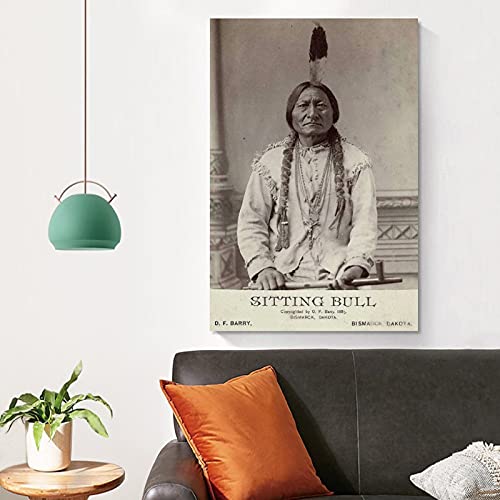 HYQHYX American Indian Culture,Sitting Bull Poster, Sitting Bull Print, Sioux Chief Poster Decoration Canvas Wall Art Living Room Poster Bedroom Painting Art 08x12inch(20x30cm)