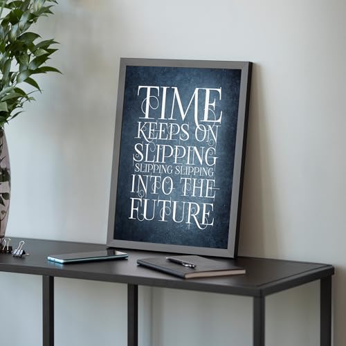 Steve Miller - Time Keeps On Slipping Song Lyric Wall Art, This Ready to Frame Typographic Rock Wall Art Music Poster Print is Good For Music Room, Office, Studio, And Room Decor, Unframed - 8x10”