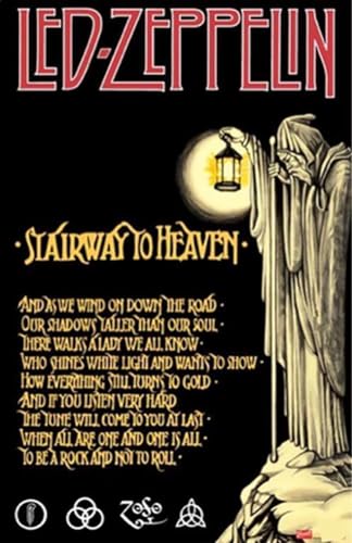 BUY ART FOR LESS Officially Licensed Led Zeppelin Stairway to Heaven 24 x 36 Inch Music Art Print Poster - Decorative Print - Poster Paper - Ready to Frame