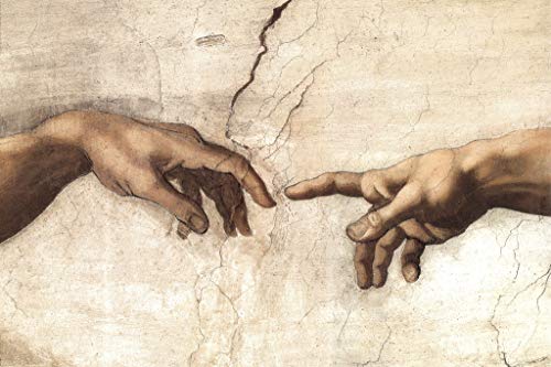 Michelangelo The Creation Adam Fresco Sistine Chapel Ceiling Closeup 1512 Biblical Narrative Cool Wall Decor Art Print Poster 12x18