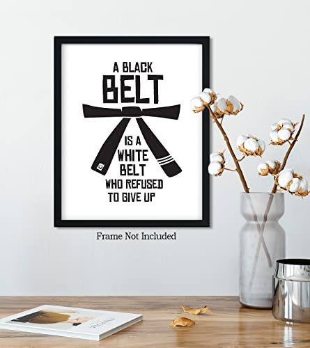 Govivo Karate Themed Gifts Wall Art - Inspirational Wall Art - Martial Art Poster, Canvas or Print - Dojo Decor Wall Art - Jiu Jitsu Picture - Motivational Sports Quotes (8" x 10")