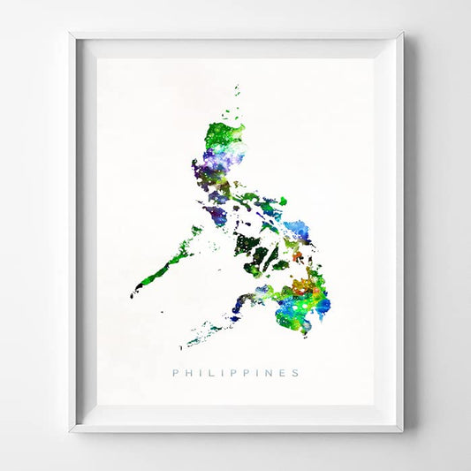 Philippines Watercolor Map Wall Art Poster Home Decor Print Watercolour Artwork - Unframed